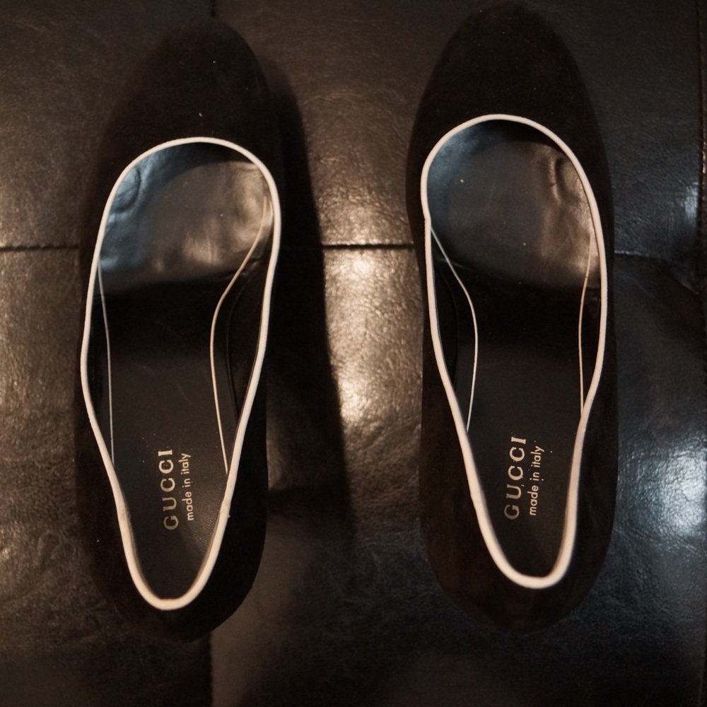 Gucci Suede Platform Pump Black/White - Picture 7 of 9